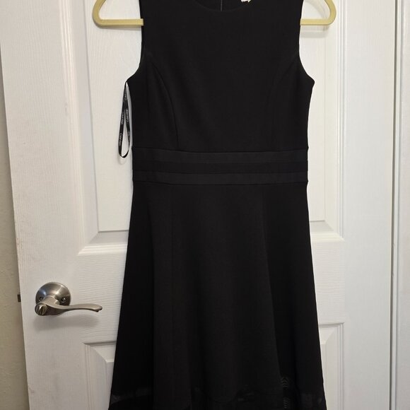 Calvin Klein Black Sleeveless Knee Length Fit + Flare Dress | Size 2P - Picture 2 of 7